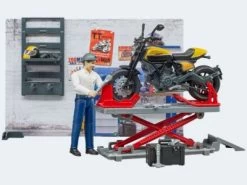 Bruder Bworld Motorradwerkstatt Mit Scrambler Ducati Full Trottle