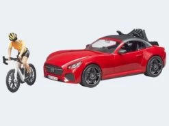 Bruder Roadster Mit Rennrad Und Radfahrerin