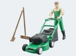 Bruder Bworld Gärtner Mit Rasenmäher Und Gartengeräten