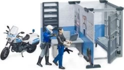 Bruder Bworld Set Polizeistation Mit Polizeimotorrad