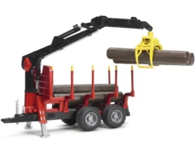 BRUDER 02252 Rückeanhänger M. Ladeklappe Und Holzgreifer 1 BRUDER 02252 Rückeanhänger M. Ladeklappe Und Holzgreifer