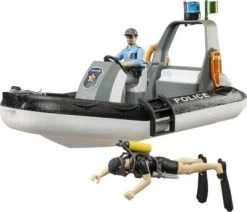 Bruder Bworld Polizei Schlauchboot Mit Licht Und Zwei Figuren -Spielzeugautos Verkauf 26060403 05