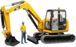 BRUDER 2466 Cat Minibagger Mit Bauarbeiter 1:16