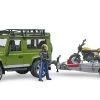BRUDER 02589 - Land Rover Mit Scrambler Ducati Full Throttle Auf Anhänger