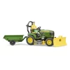 Bruder Bworld 62104 - John Deere Rasentraktor Mit Anhänger Und Gärtner