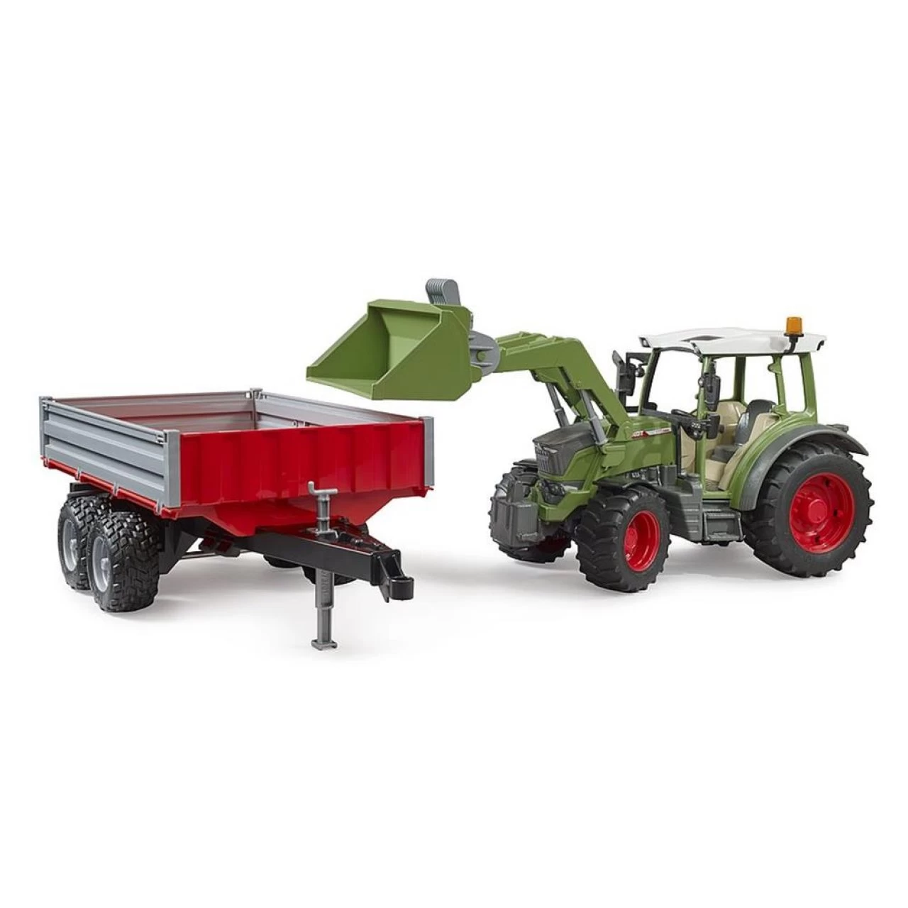 Bruder 02182 Traktor Fendt Vario 211 Mit Frontlader Und Bordwandanhänger 1:16 Grün 2 Bruder 02182 Traktor Fendt Vario 211 Mit Frontlader Und Bordwandanhänger 1:16 Grün – Bild 2