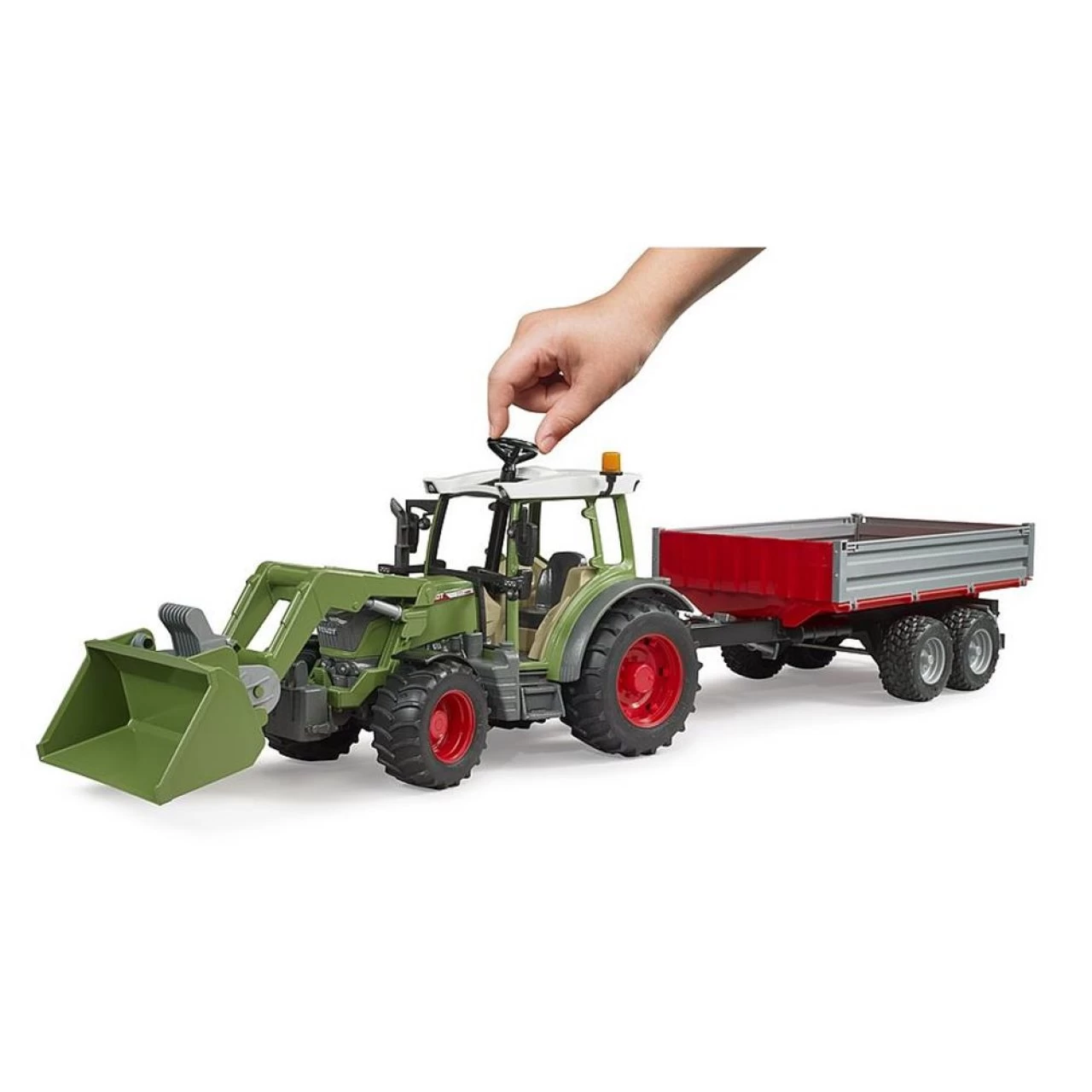 Bruder 02182 Traktor Fendt Vario 211 Mit Frontlader Und Bordwandanhänger 1:16 Grün 5 Bruder 02182 Traktor Fendt Vario 211 Mit Frontlader Und Bordwandanhänger 1:16 Grün – Bild 5