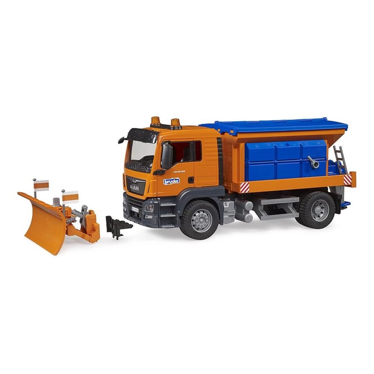 Bruder 03785 MAN TGS Winterdienst Mit Räumschild 1:16 Orange Blau Schneeschieber Spielzeugauto 2 Bruder 03785 MAN TGS Winterdienst Mit Räumschild 1:16 Orange Blau Schneeschieber Spielzeugauto – Bild 2