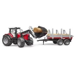 Bruder 02046 Massey Ferguson 7480 Mit Frontlader, Holztransportanhänger Und 3 Baumstämmen -Spielzeugautos Verkauf xbru 2046 4 1280x1280