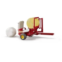 Bruder 02122 - Ballenwickler Mit Ockerbraunem Und Weissen Rundballen Traktor Spielzeug Landwirtschaft -Spielzeugautos Verkauf xbru 2122 3 1280x1280