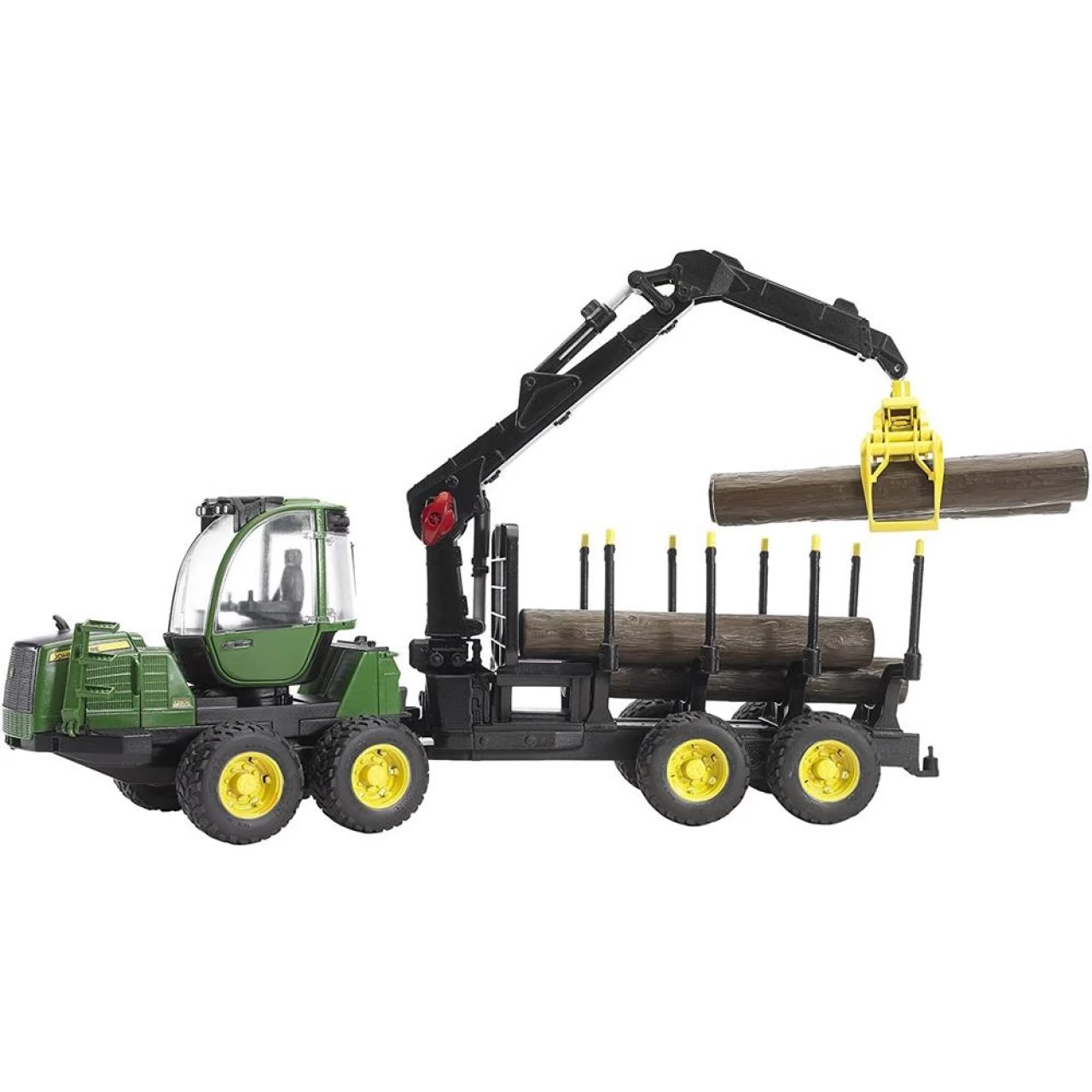 Bruder Traktor John Deere 1210E Rückzug Mit 4 Baumstämmen Und Holzgreifer 1:16 1 Bruder Traktor John Deere 1210E Rückzug Mit 4 Baumstämmen Und Holzgreifer 1:16