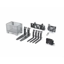 Bruder 02318 - Zubehör: Gitterpalette, Seilwinde Und Frontladergabeln NEU