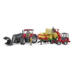 Bruder 03198 Case IH Optum 300 CVX Mit Frontlader Und Ballentransportanhänger 45 Cm -Spielzeugautos Verkauf xbru 3198 3 1280x1280