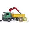 Bruder 3753 Man TGS LKW Mit Ladekran Und Altglascontainer