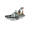 Bruder Bworld Polizei Schlauchboot Mit Licht + 2 Figuren 1:16 Polizeiboot Taucher